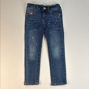 Levi's Girls' 710 Super Skinny Paint‎ Splatter Blue Jeans Size 4